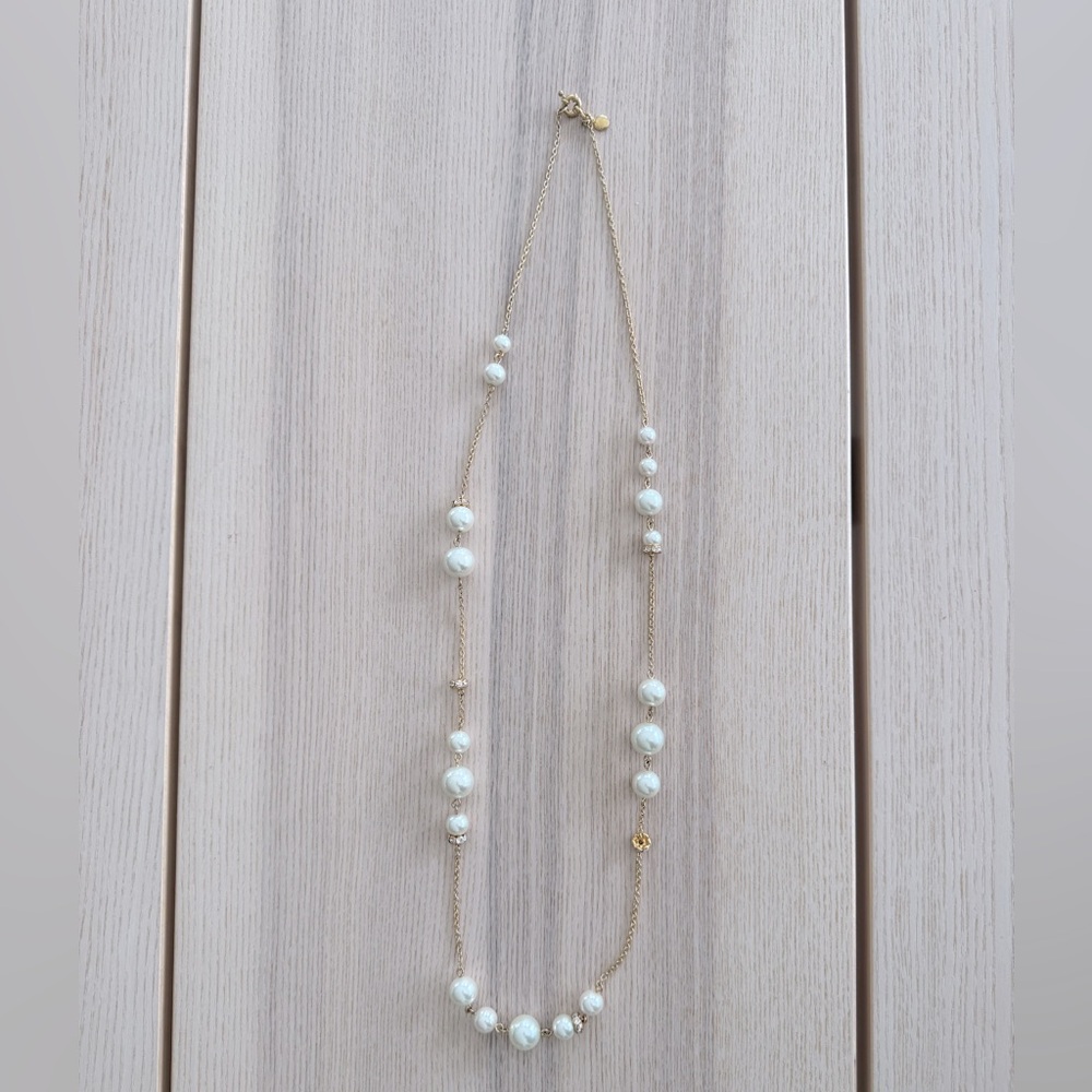 J Crew gold and pearl statement necklace - new without tags